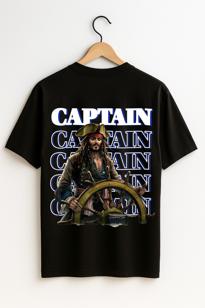 Captain Jack Sparrow – Pirate Vibe Black Oversized T-Shirt ☠️