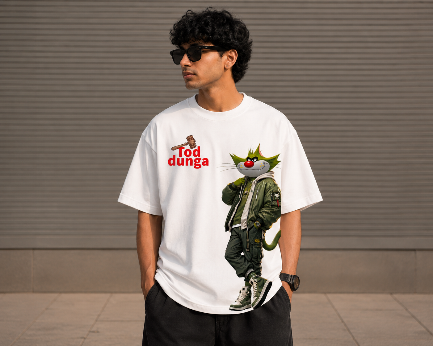 Men's Oversized T-Shirt Jack 'Tod Dunga' Printed Graphic