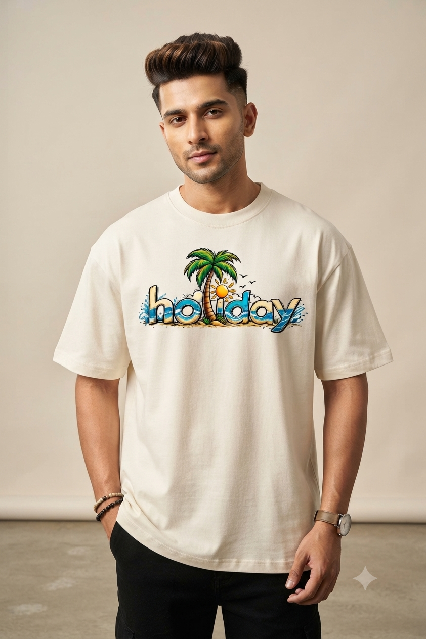 Holiday Vibes Oversized Red Streetwear Tee