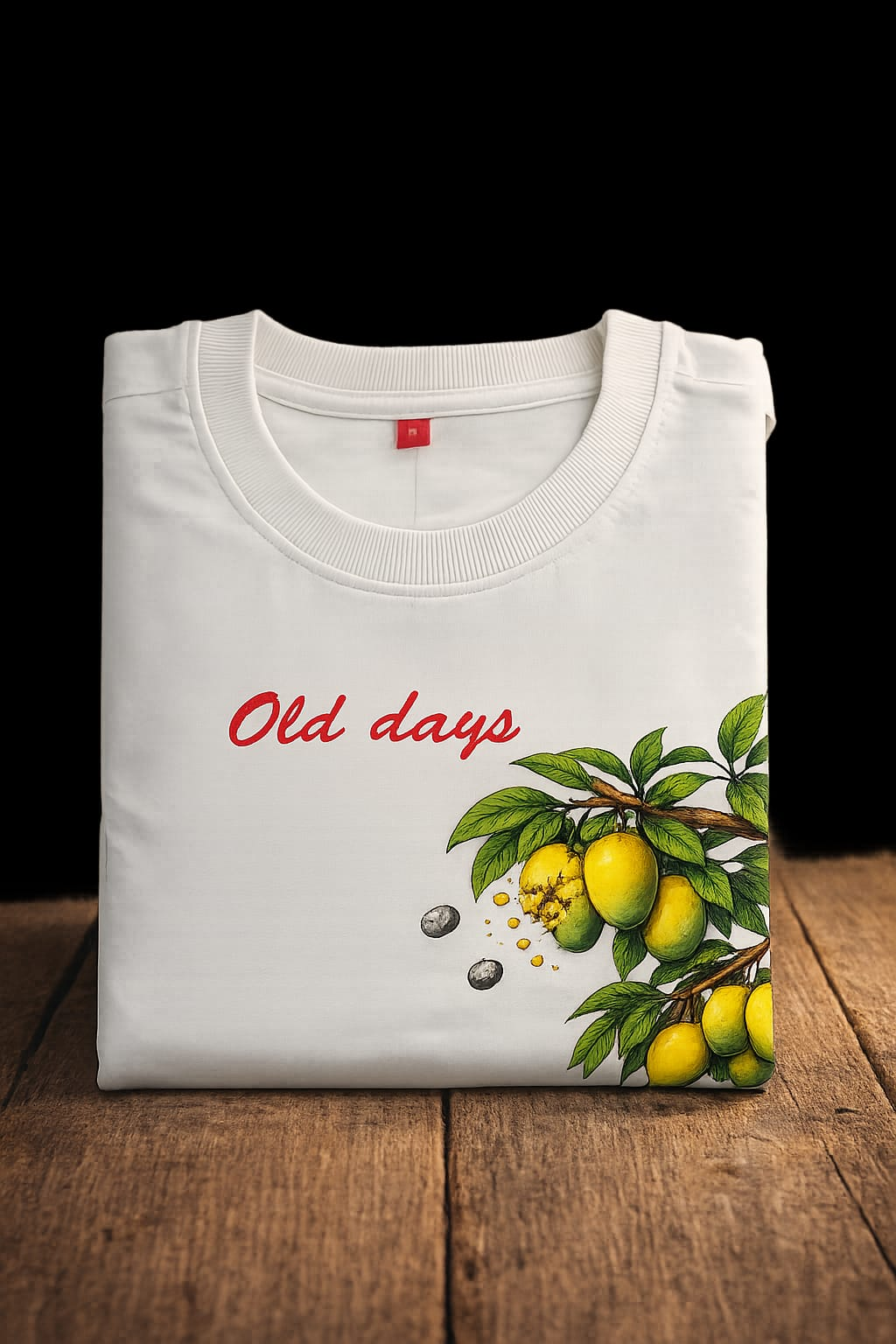 Old Days Oversized T-Shirt for Men | Vintage Mango Tree & Slingshot Kids Graphic Print | Loose Fit S
