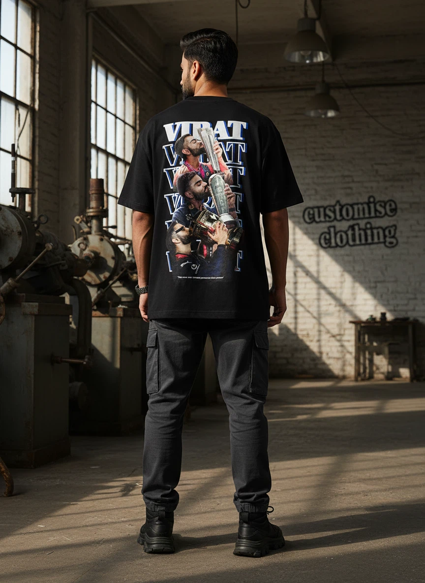 Virat Kohli Cuplift Oversized Black T-Shirt – Iconic Champion Edition